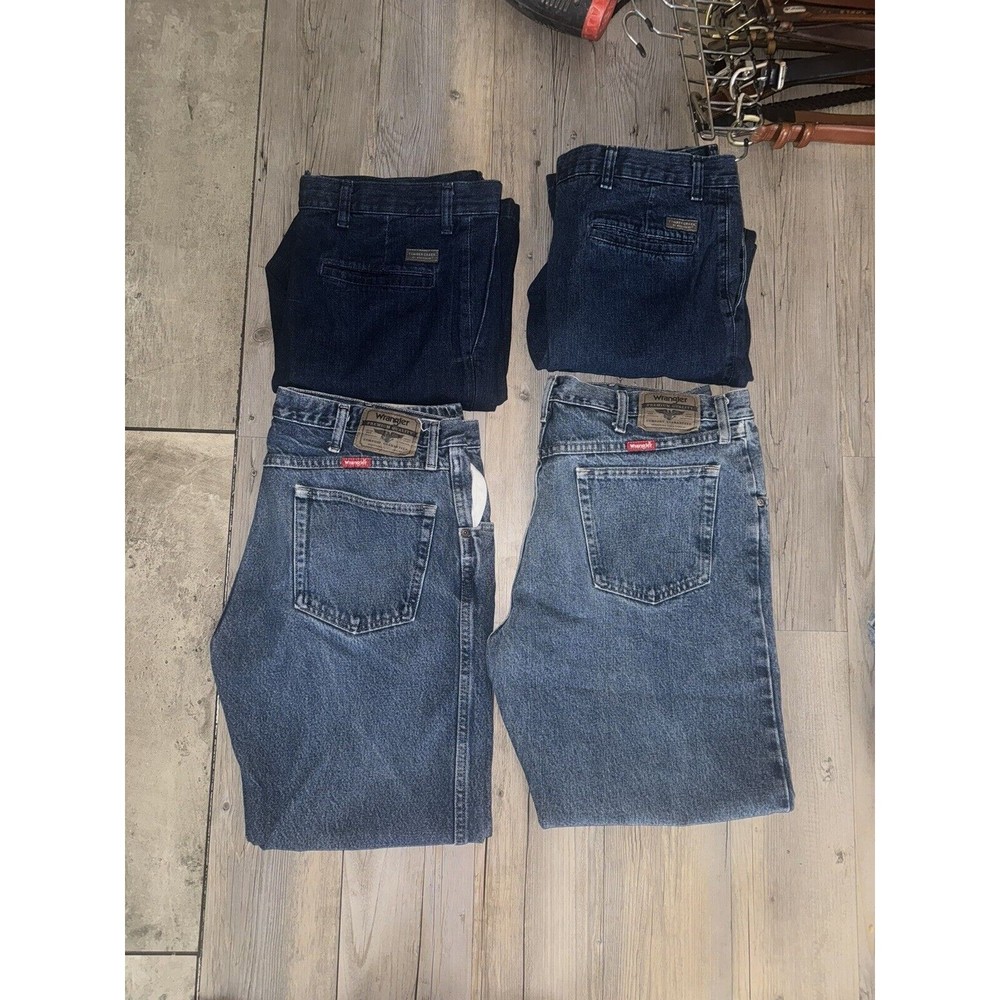LOT OF 4 Wrangler Men's Outdoors Denim Jeans  Size 36 x 30